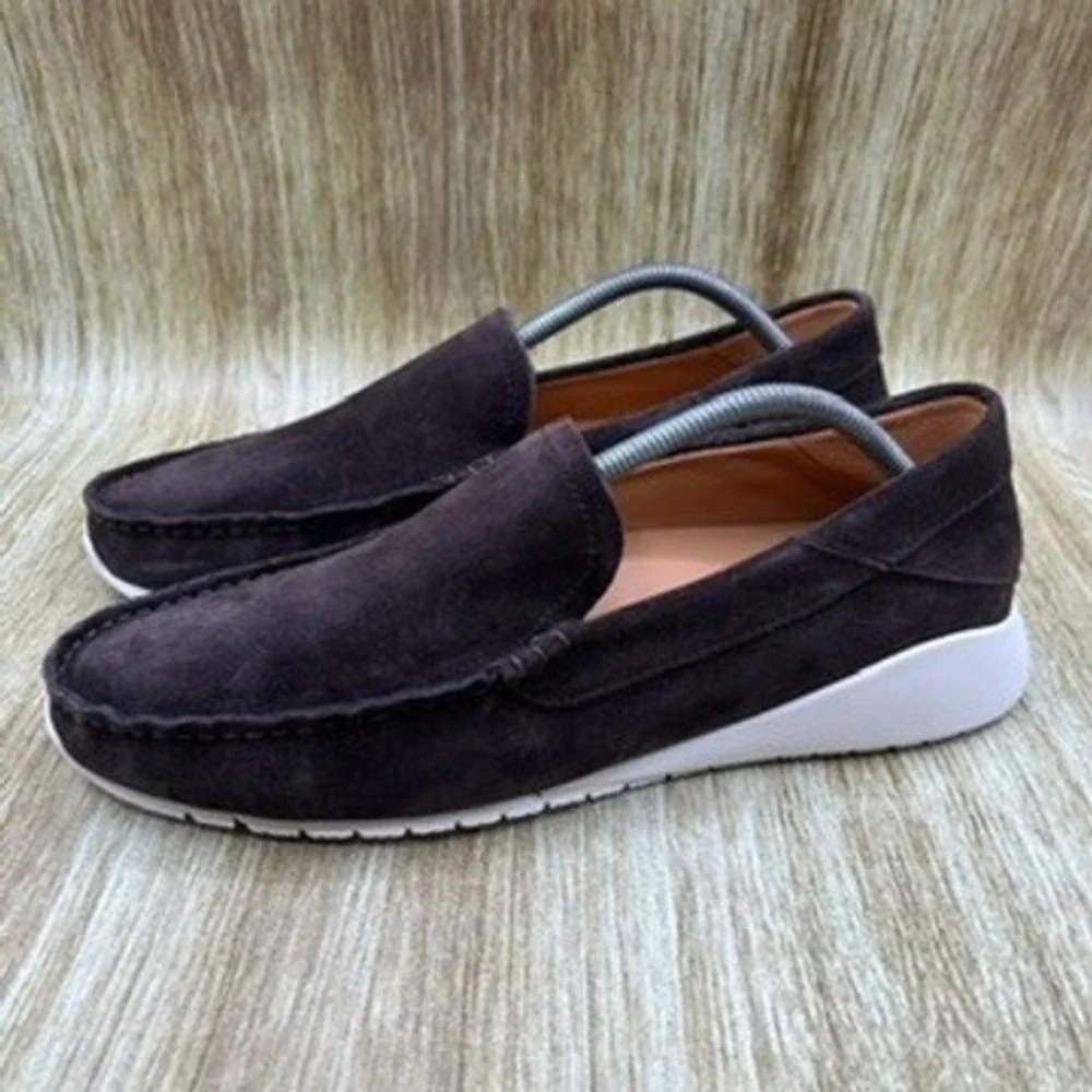 OluKai Ka'a Loafer Men's Size 10 Dark Brown Suede Slip On‎ Shoes Casual NEW